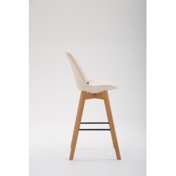 Scaun de bar Metz, piele ecologică, crem Natura