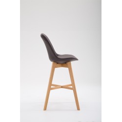 Scaun de bar Cannes, piele ecologică, maro Natura