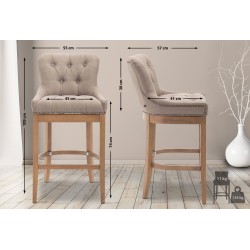 Scaun de bar din material textil Lakewood, culoare taupe antic deschis