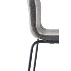 Scaun de bar Hoover, material textil, bază cu 4 picioare, negru și gri deschis