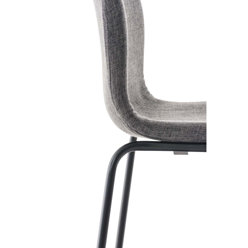 Scaun de bar Hoover, material textil, bază cu 4 picioare, negru și gri deschis