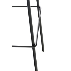 Scaun de bar Hoover, material textil, bază cu 4 picioare, negru și gri deschis