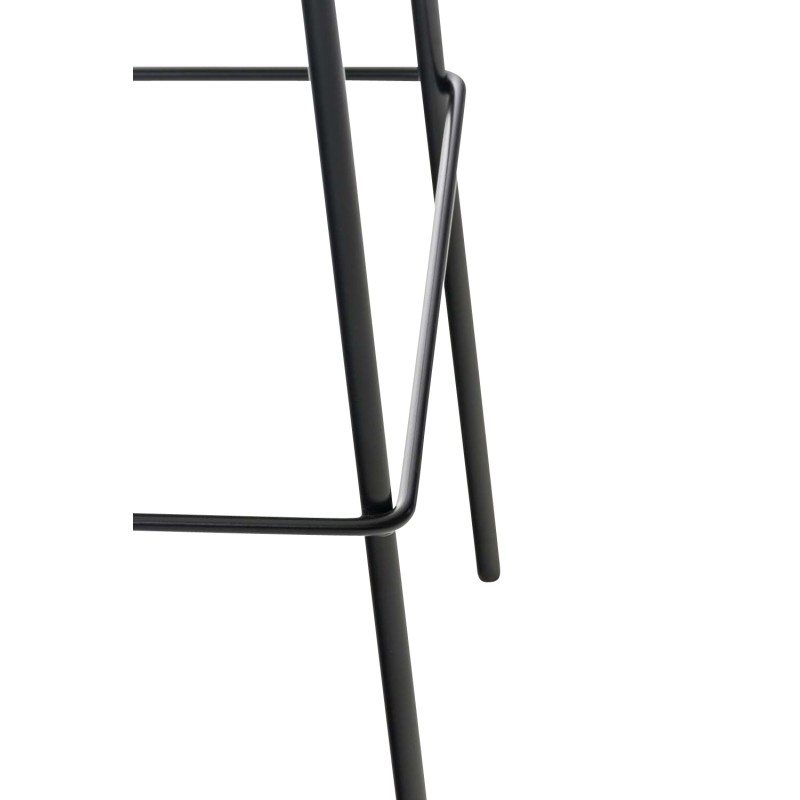 Scaun de bar Hoover, material textil, bază cu 4 picioare, negru și gri deschis