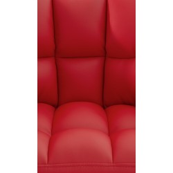 Scaun de bar Damaso cu 4 picioare, alb și roșu