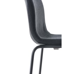 Set de 2 scaune de bar Hoover, tapițerie din material textil, bază cu 4 picioare, negru