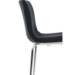 Set de 2 scaune de bar Hoover, material textil, bază cu 4 picioare, crom negru