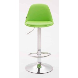 Set de 2 scaune de bar Kiel, complet tapițate cu piele ecologică cromată verde