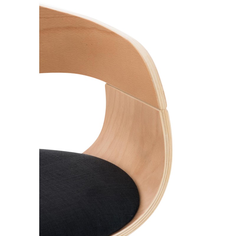 Scaun de bar Kingston C din material textil, natural/negru