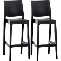 Set de 2 scaune de bar Maya negre