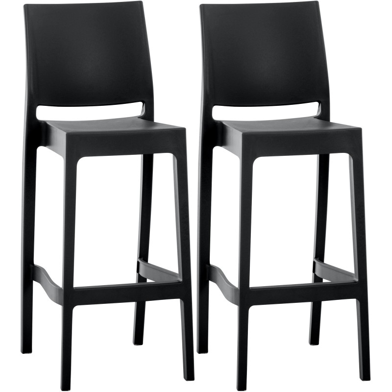 Set de 2 scaune de bar Maya negre