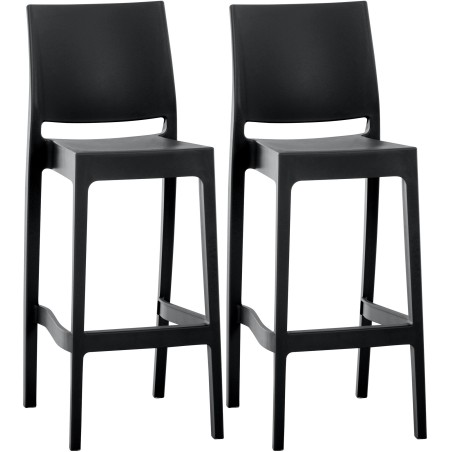 Set de 2 scaune de bar Maya negre