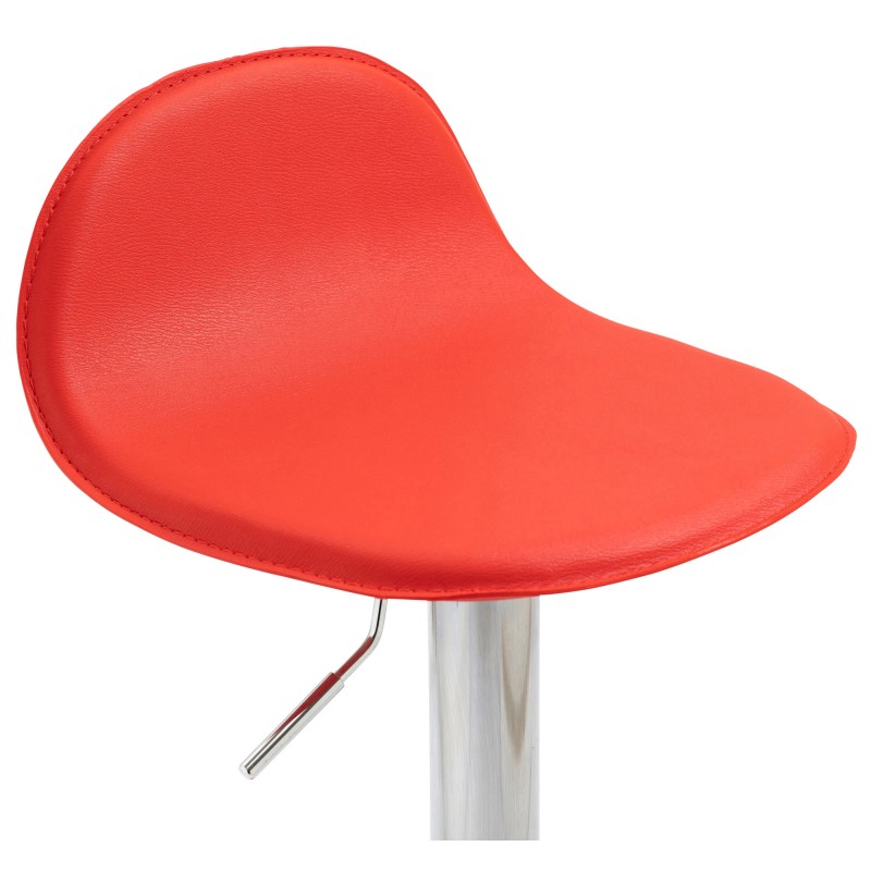 Set de 2 scaune de bar Lana V2 cromate și roșii