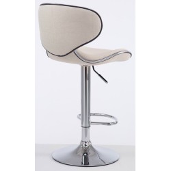 Set de 2 scaune de bar Las Vegas V2 din material textil cromat crem