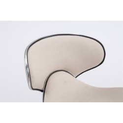 Set de 2 scaune de bar Las Vegas V2 din material textil cromat crem