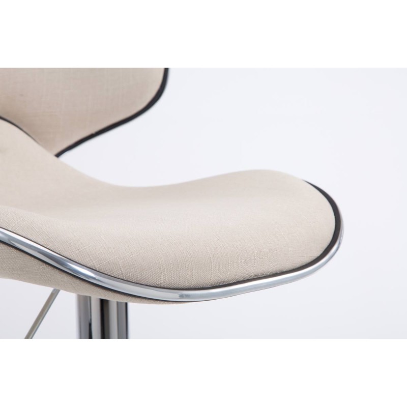 Set de 2 scaune de bar Las Vegas V2 din material textil cromat crem