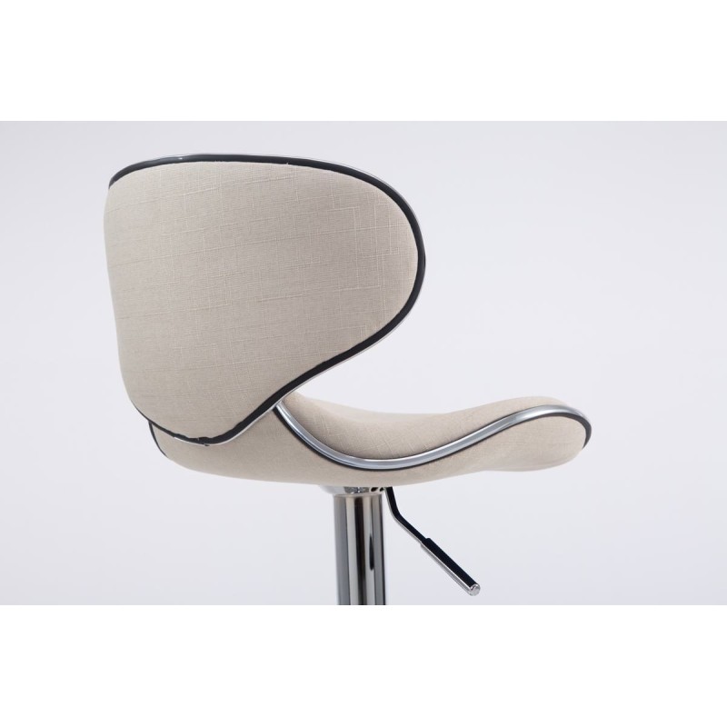 Set de 2 scaune de bar Las Vegas V2 din material textil cromat crem