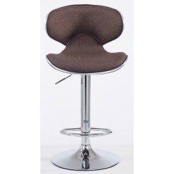 Set de 2 scaune de bar Las Vegas V2 din material textil cromat maro