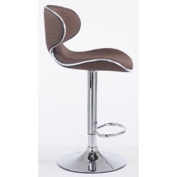 Set de 2 scaune de bar Las Vegas V2 din material textil cromat maro