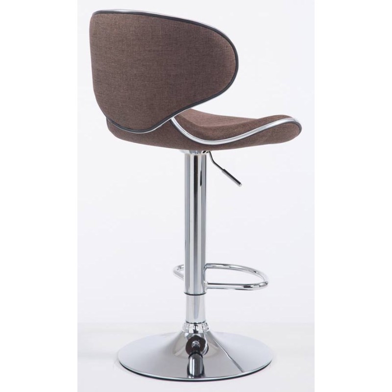 Set de 2 scaune de bar Las Vegas V2 din material textil cromat maro