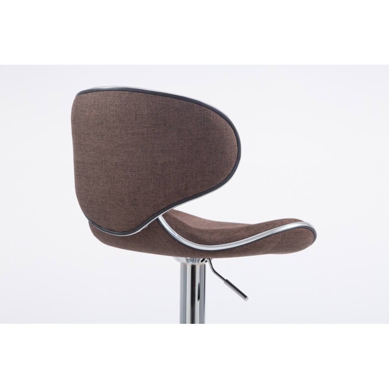 Set de 2 scaune de bar Las Vegas V2 din material textil cromat maro