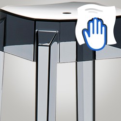 Set de 2 scaune de bar Fox, negru transparent