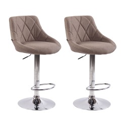 Set de 2 scaune de bar Lazio C din material textil taupe