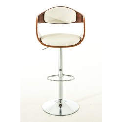 Set de 2 scaune de bar Kingston C din piele ecologică de nuc/albă