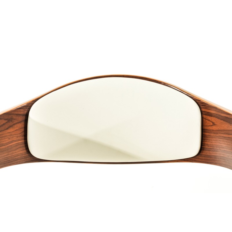 Set de 2 scaune de bar Kingston C din piele ecologică de nuc/albă