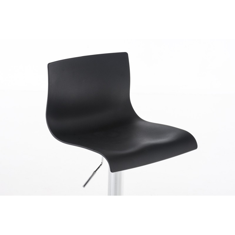 Set de 2 scaune de bar Hoover, din plastic cromat negru