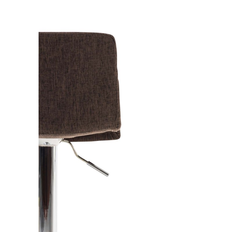 Set de 2 scaune de bar Hoover, material textil, crom maro