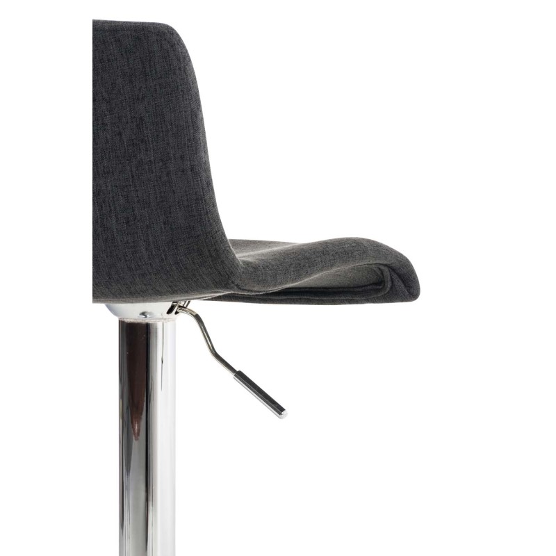 Set de 2 scaune de bar Hoover, material textil, crom gri închis