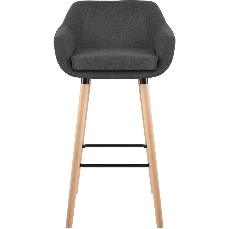 Set de 2 scaune de bar Grant din material textil gri închis