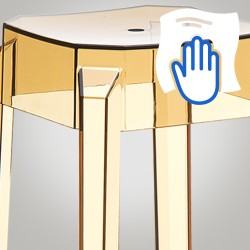 Scaun de bar Fox, chihlimbar transparent