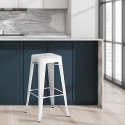 Scaun de bar Joshua alb