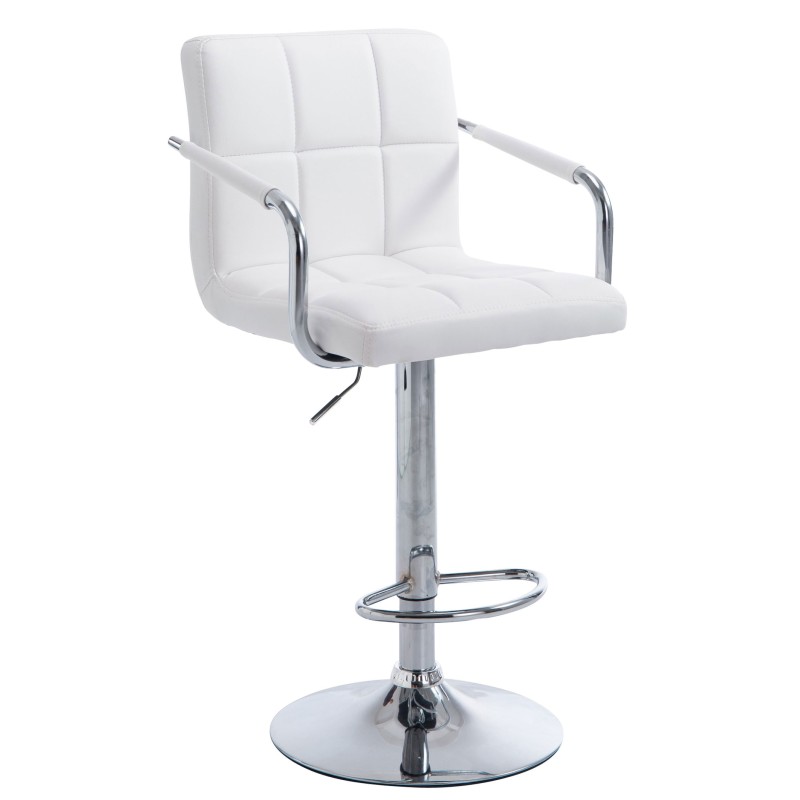 Scaun de bar Lucy V2 cromat, alb