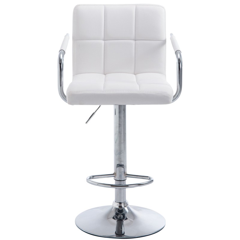 Scaun de bar Lucy V2 cromat, alb