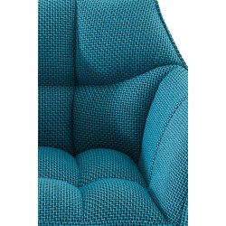 Scaun de bar Damaso E din material textil turcoaz