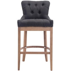 Scaun de bar din material textil Lakewood, gri închis antic deschis