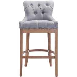 Scaun de bar din material textil Lakewood, gri antic deschis