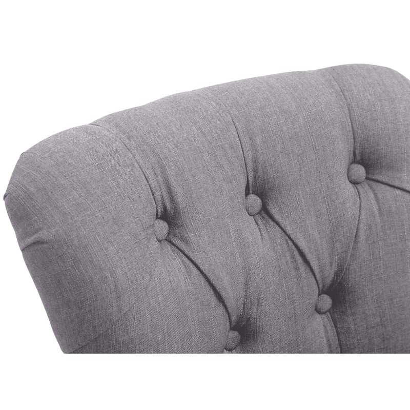 Scaun de bar din material textil Lakewood, stil antic, gri deschis