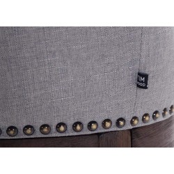 Scaun de bar din material textil Lakewood, stil antic, gri deschis