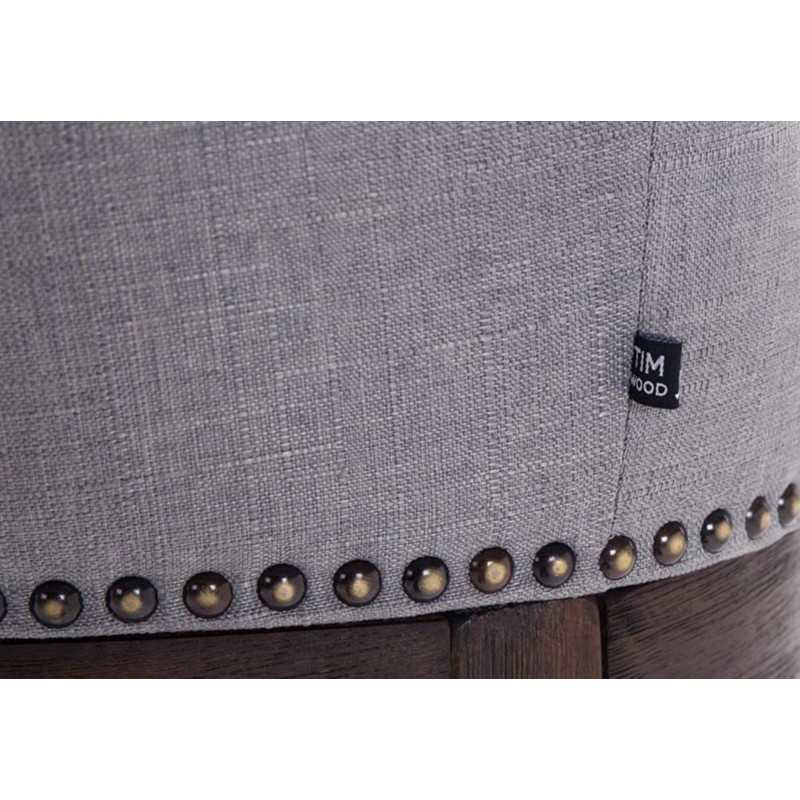 Scaun de bar din material textil Lakewood, stil antic, gri deschis