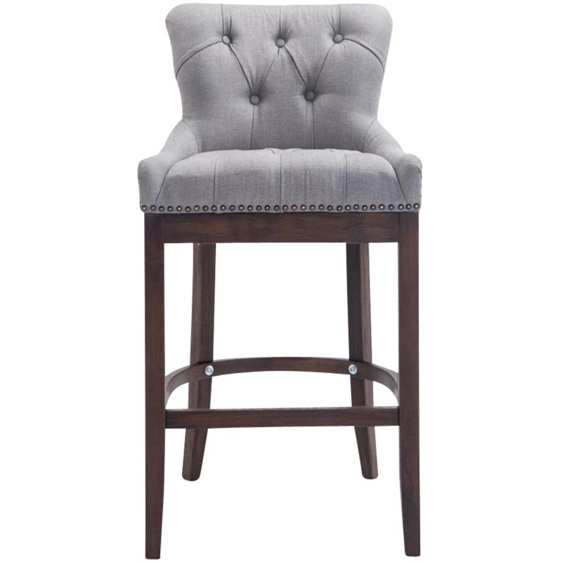 Scaun de bar din material textil Lakewood, stil antic, gri deschis