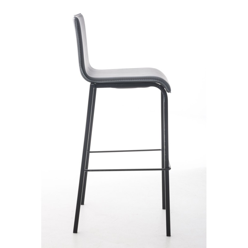 Scaun de bar din piele Avola, plat, gri B78