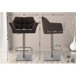 Scaun de bar Damaso E din material textil maro