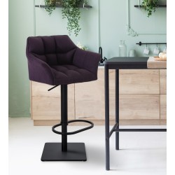 Scaun de bar Damaso B din material textil violet