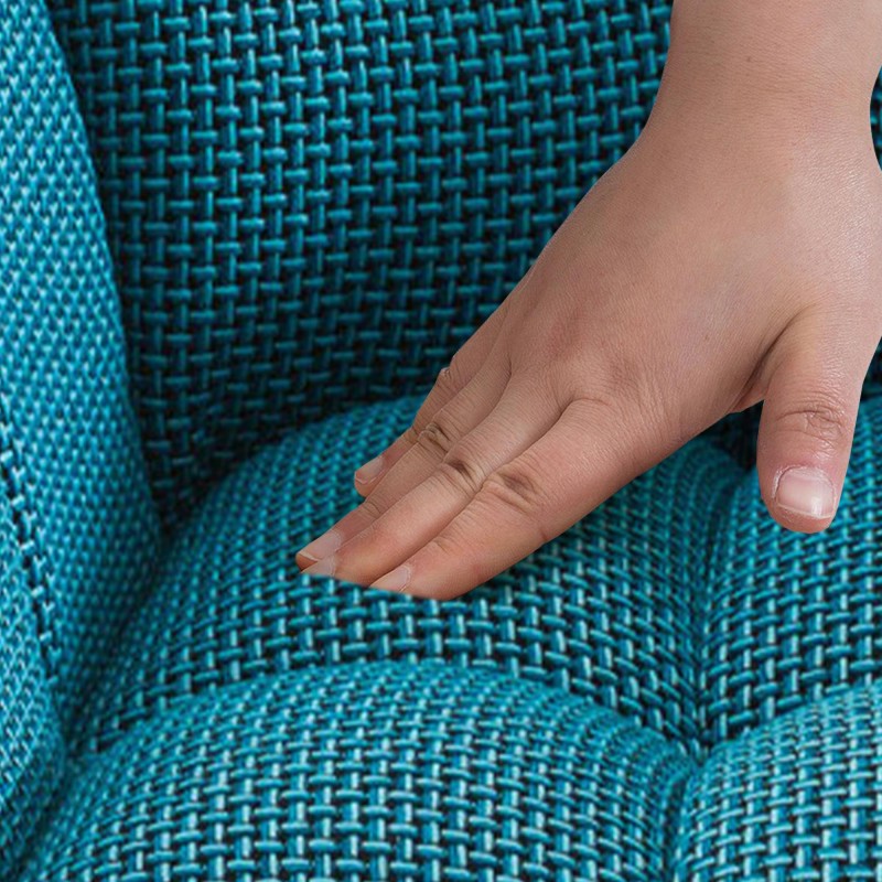 Scaun de bar Damaso B din material textil turcoaz