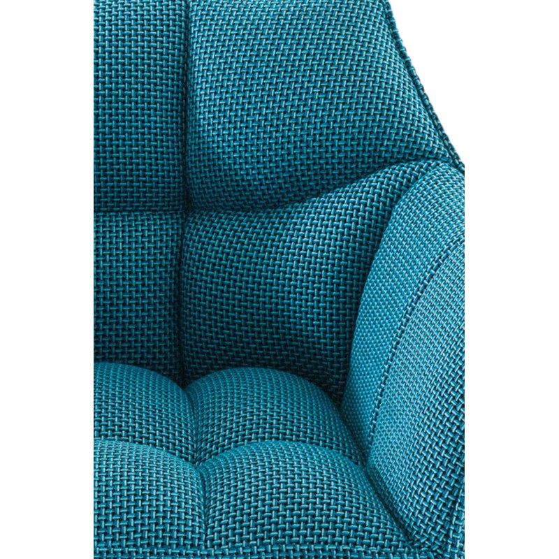 Scaun de bar Damaso B din material textil turcoaz