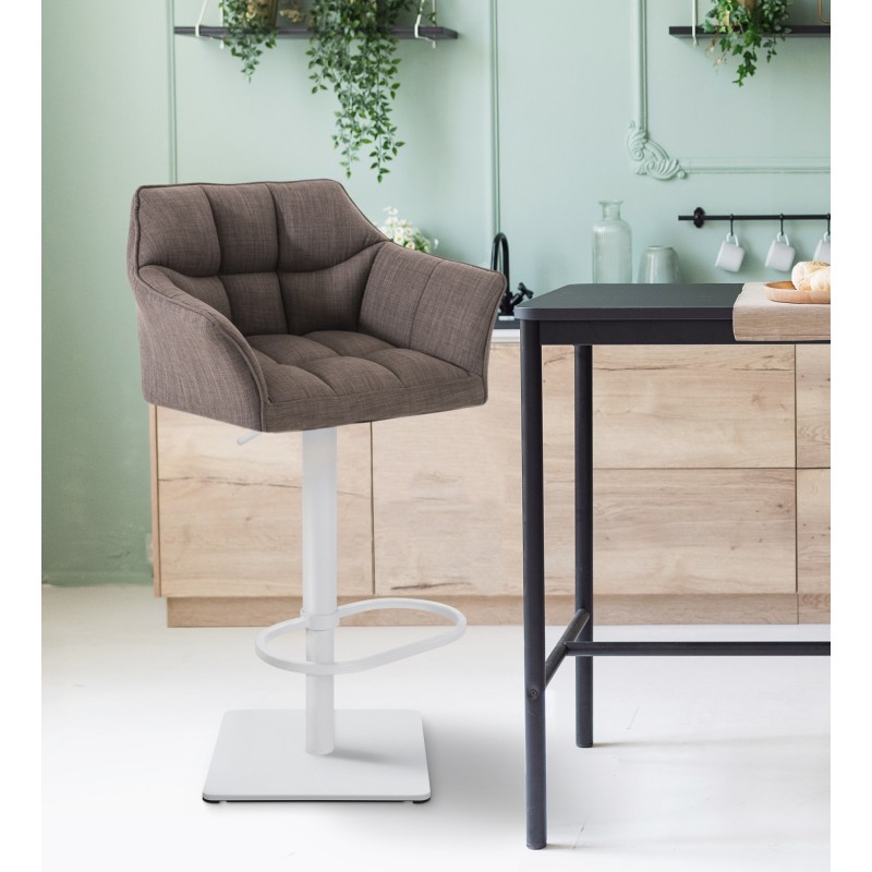 Scaun de bar Damaso W din material textil gri