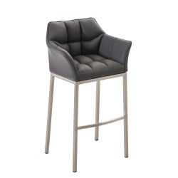 Scaun de bar Damaso E cu bază cu 4 picioare, gri